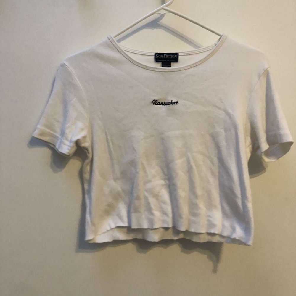 White Nantucket Cropped Tee